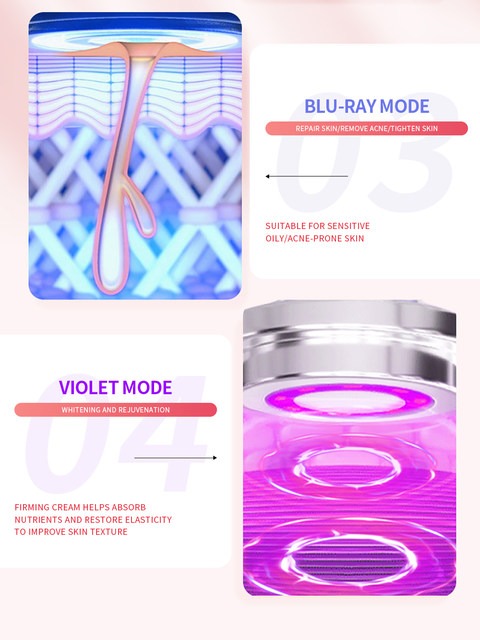 Radiofrecuencia Masajeador Facial con Micro Corriente y Luz LED