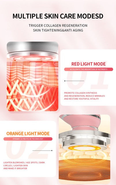 Radiofrecuencia Masajeador Facial con Micro Corriente y Luz LED