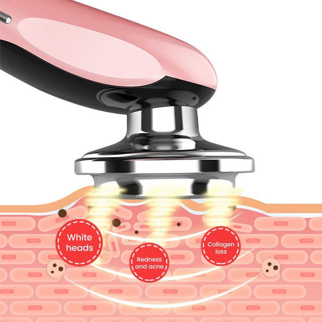 Radiofrecuencia Masajeador Facial con Micro Corriente y Luz LED