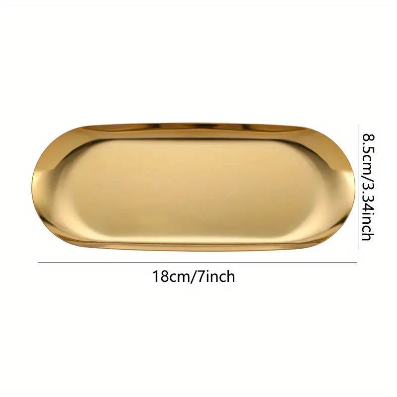 Bandeja metalica oval – Acero Pulido