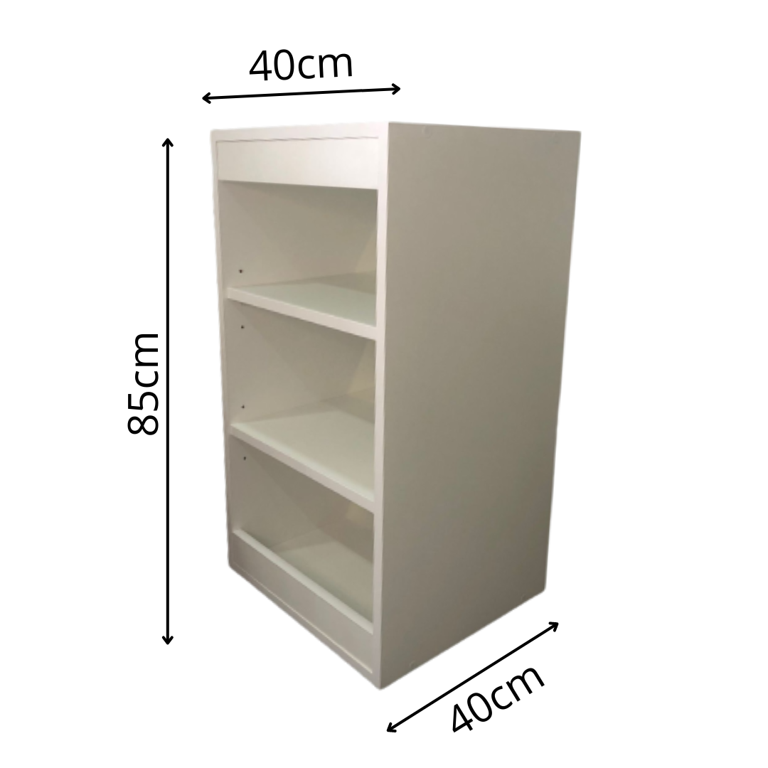 Mesa Auxiliar Blanca con Estantes