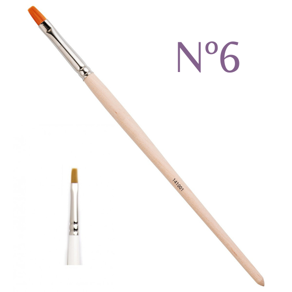 Pincel Nº6 Plano para Gel | Manicura y Pedicura Profesional