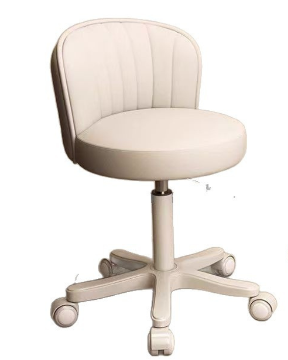 Silla estetica giratoria con respaldo y ruedas regulable