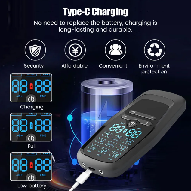Electroestimulador Portable Tens Ems Msg 9 Modos 30 niveles