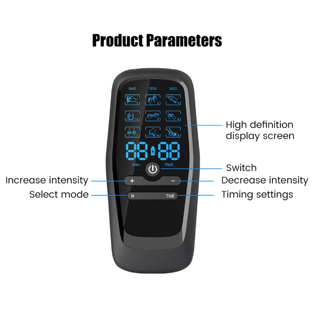 Electroestimulador Portable Tens Ems Msg 9 Modos 30 niveles