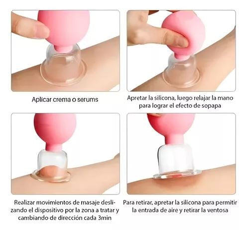 Set de Ventosas Chinas x4 – Vidrio + Silicona