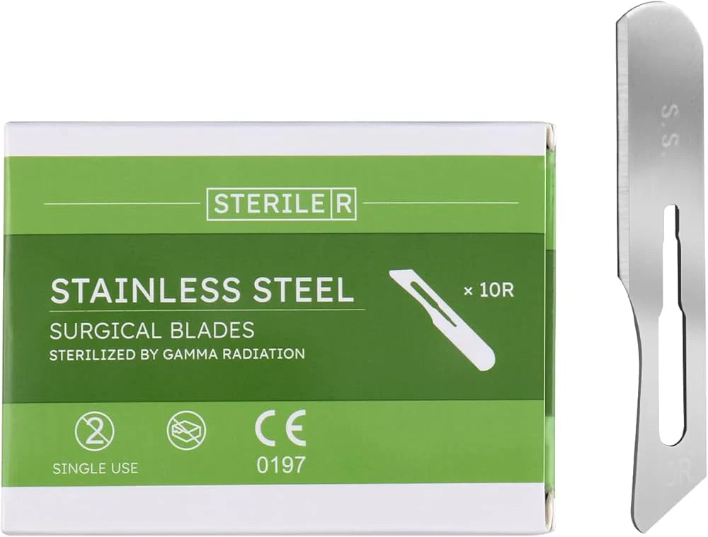 Hojas De Bisturi 10r Para Dermaplaning Punta Redonda X100
