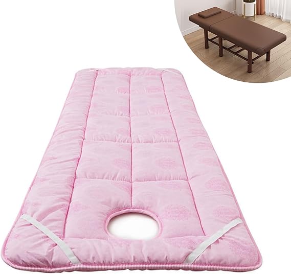 Cubre camilla acolchado para spa con orificio facial