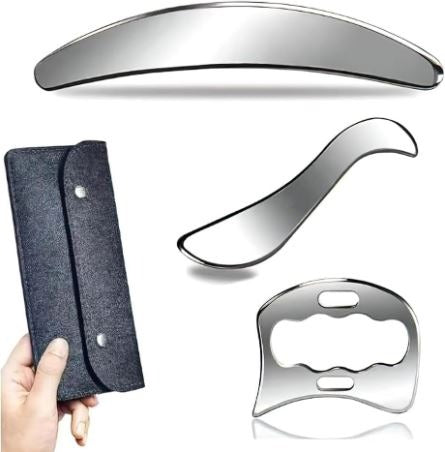 Kit Profesional Gua Sha de Acero Inoxidable