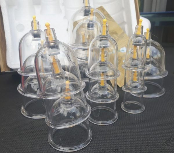 Ventosas Chinas con Pistola de Vacío – Set Profesional x18 Copas