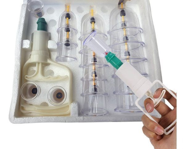 Ventosas Chinas con Pistola de Vacío – Set Profesional x18 Copas