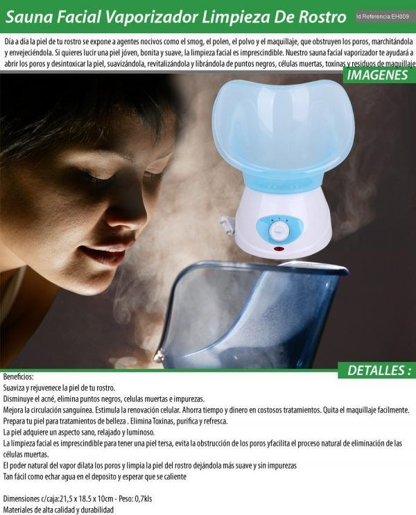 Vaporizador Facial y Nasal – Sauna + Limpiador de Cutis