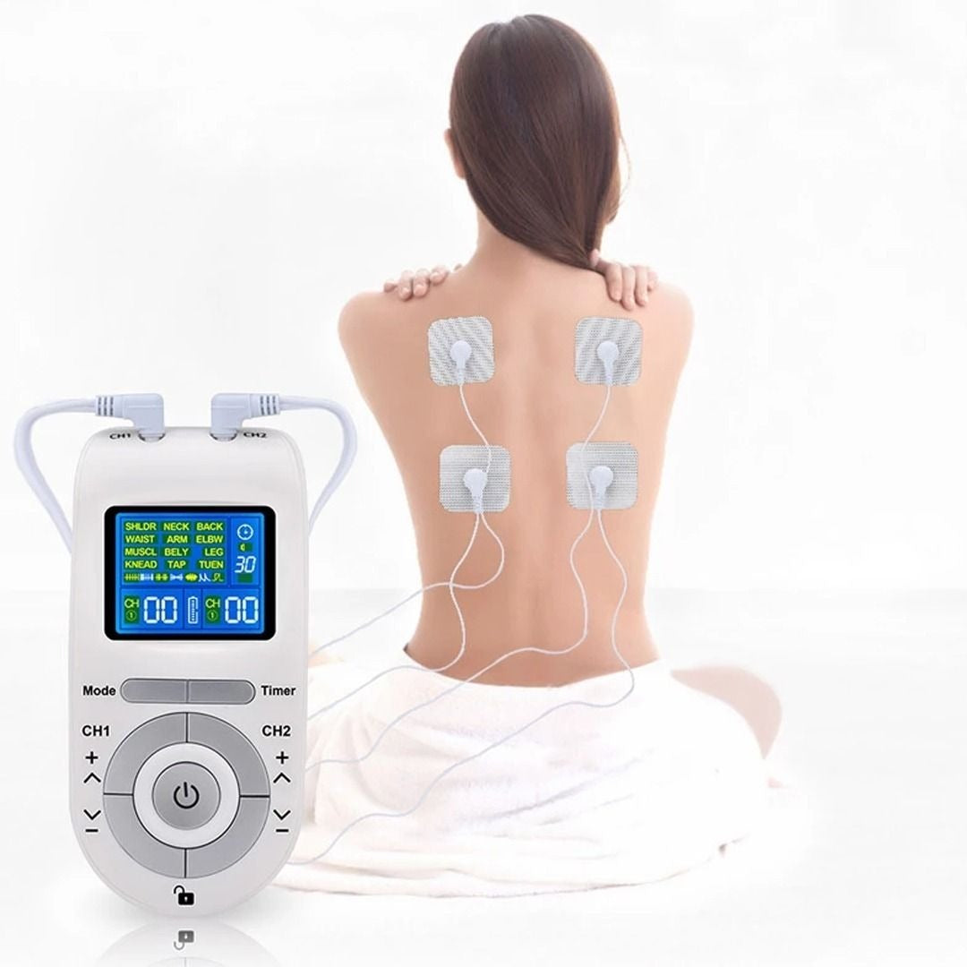 Electroestimulador Portátil 4 Electrodos con TENS