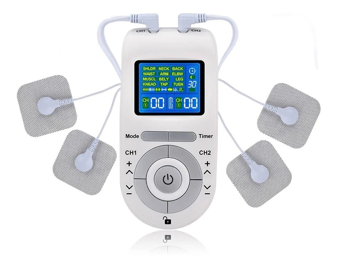 Electroestimulador Portátil 4 Electrodos con TENS