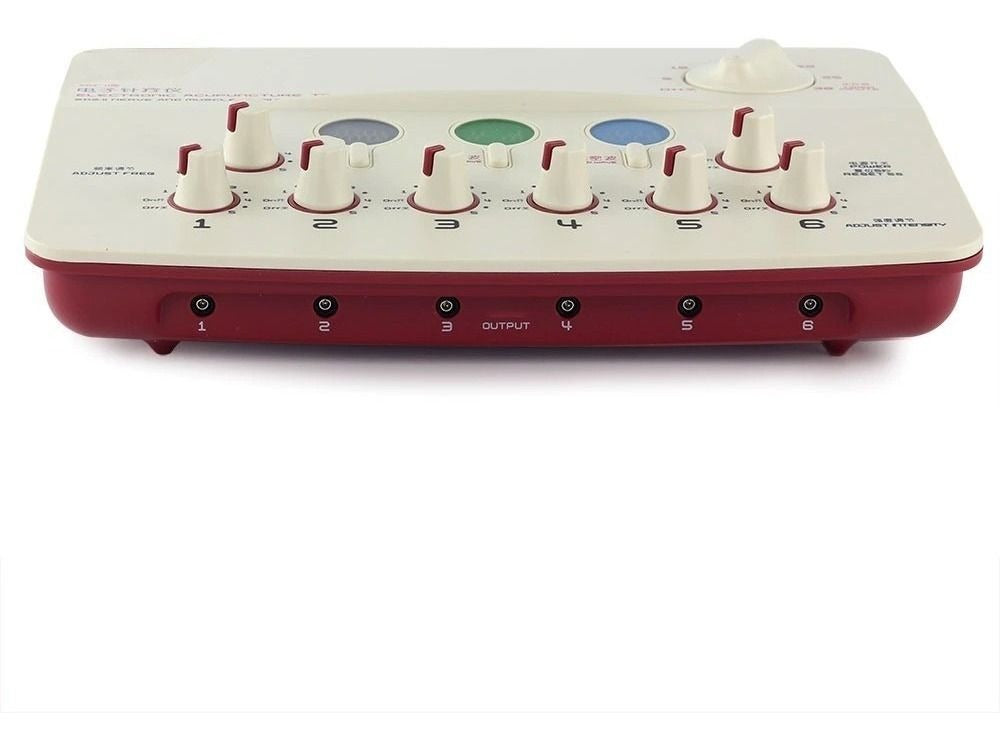 Electroestimulador de Gimnasia y Acupuntura | 6 Canales + 12 Electrodos