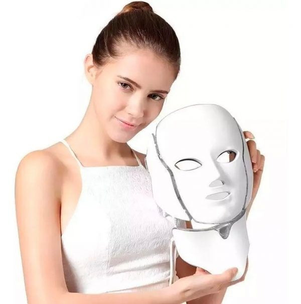 Máscara LED Facial 7 Colores con Cuello