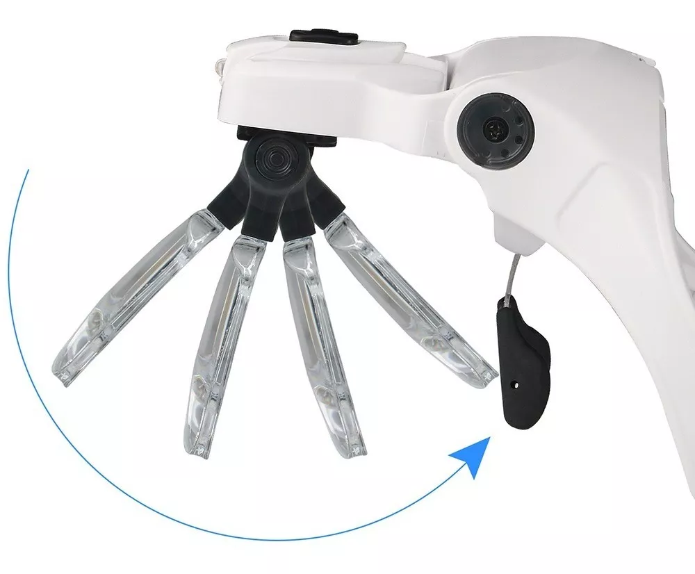 Lámpara Visera con Luz LED y 5 Lupas de Aumento – Modelo Recargable USB