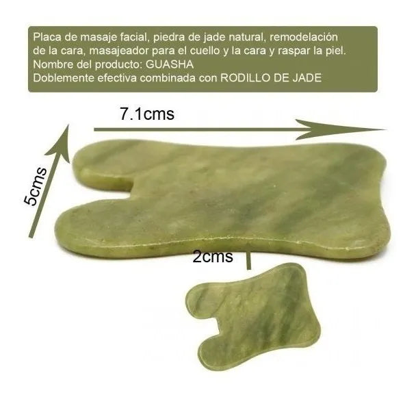Piedra Guasha Jade Natural Para Masajes Faciales