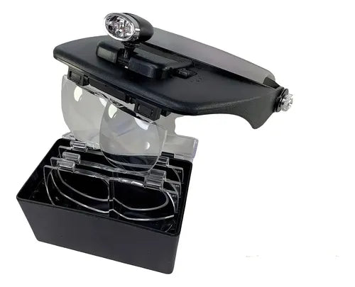 Lampara Visera con Luz LED + 5 Lupas de Aumento Profesional