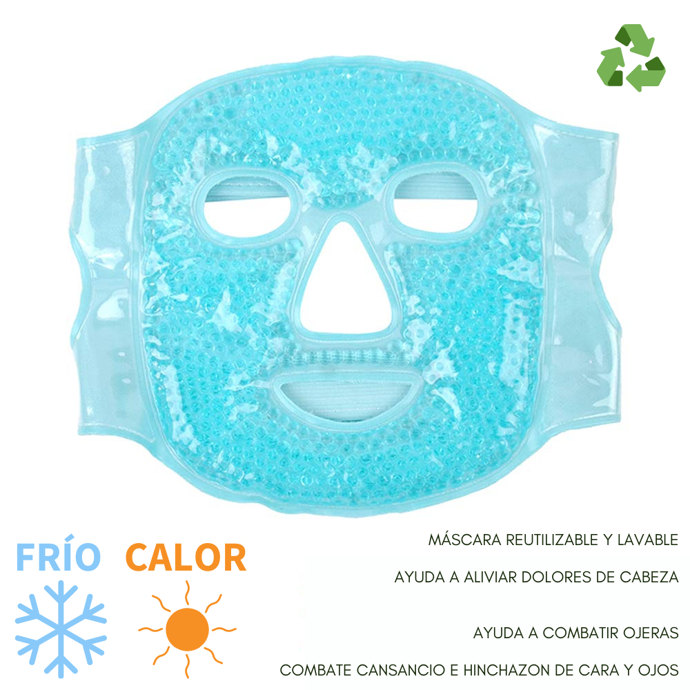 Máscara Facial de Gel Frío/Calor Descongestiva