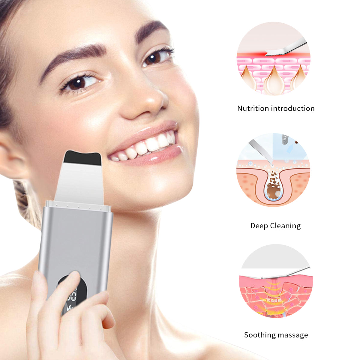 Espatula Ultrasonica Skin Scruber Limpieza Facial