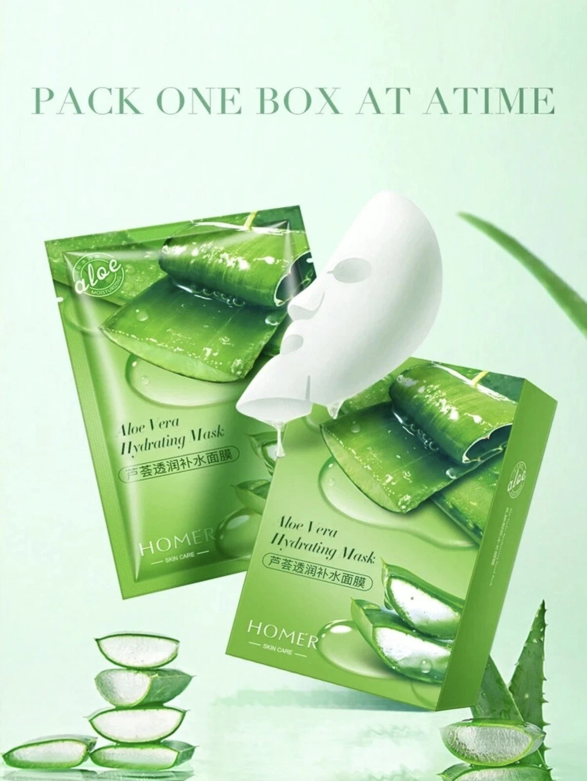 Mascarilla Facial Aloe Vera Home'r Hidratante
