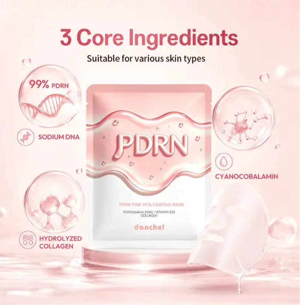 Mascarilla Facial De Pdrn De Salmon Pink Vita Coating Mask