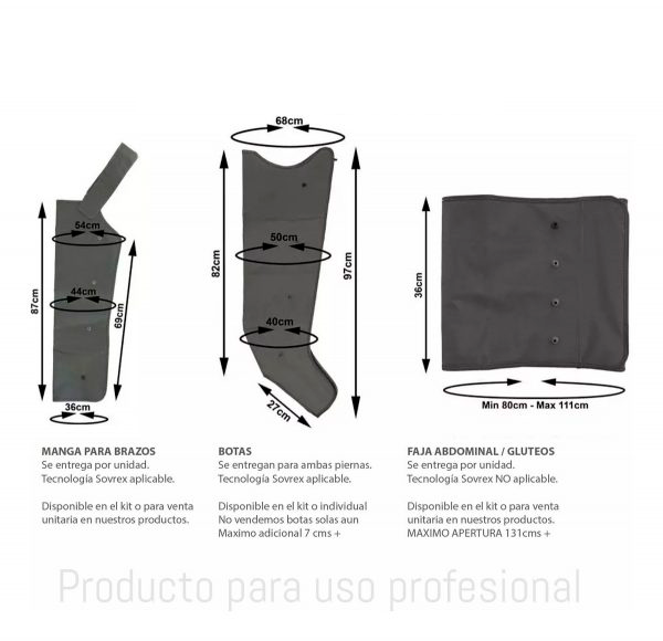 Faja para Presoterapia Secuencial – Zona Abdomen y Glúteos