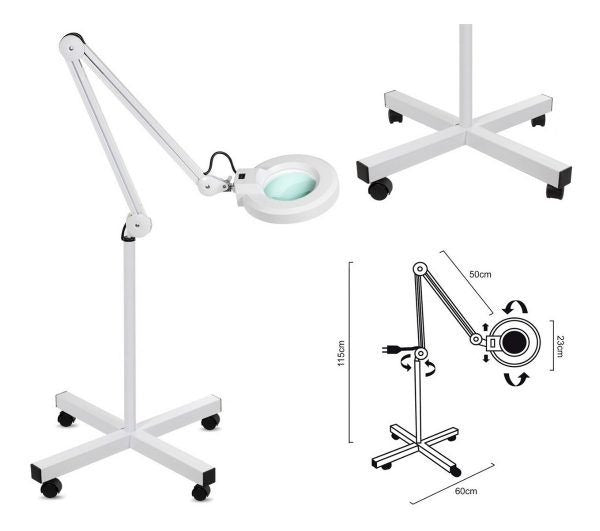 Lámpara de Pie con Lupa LED Profesional