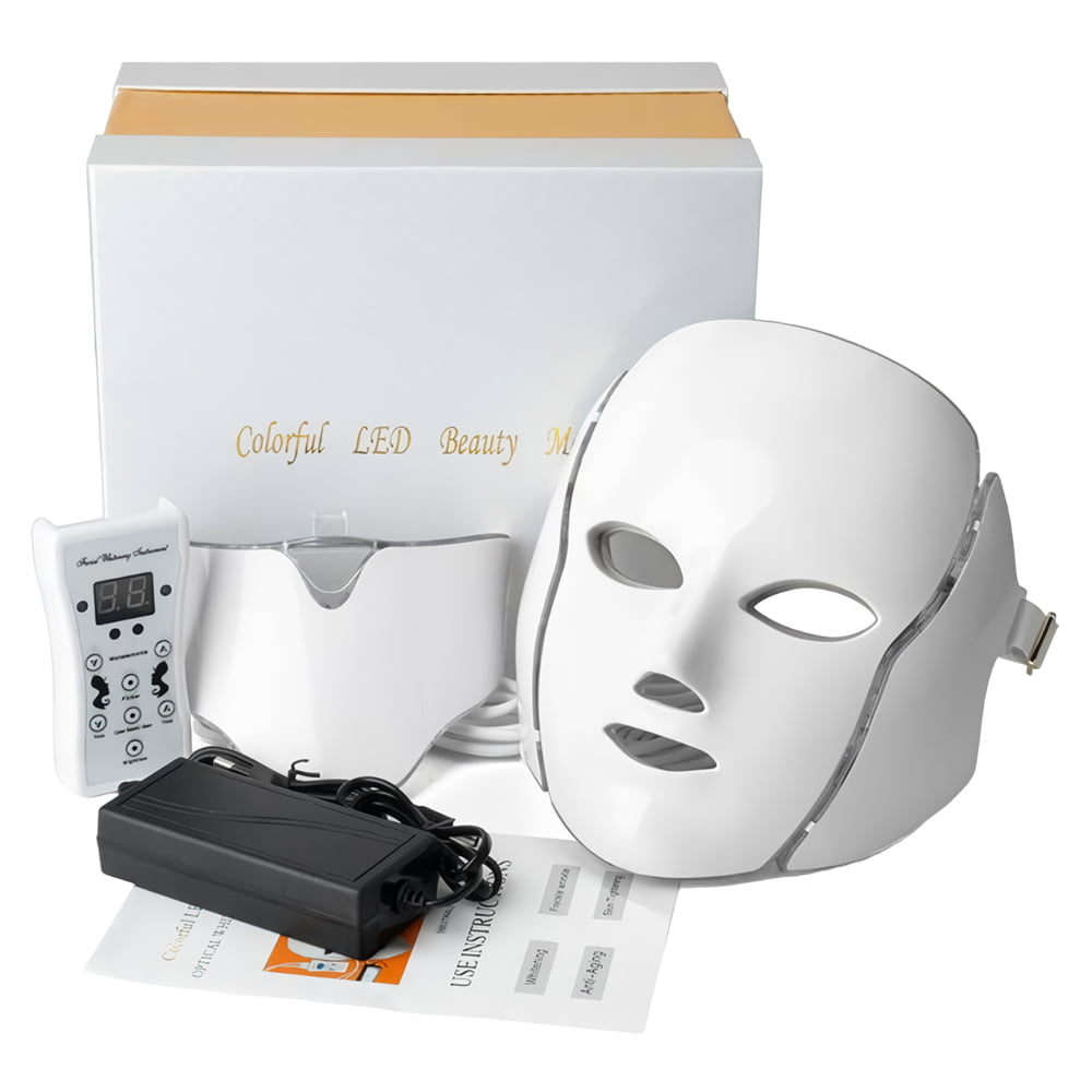 Máscara LED Facial 7 Colores con Cuello