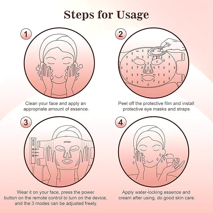Máscara Led Fototerapia Facial 3 Colores