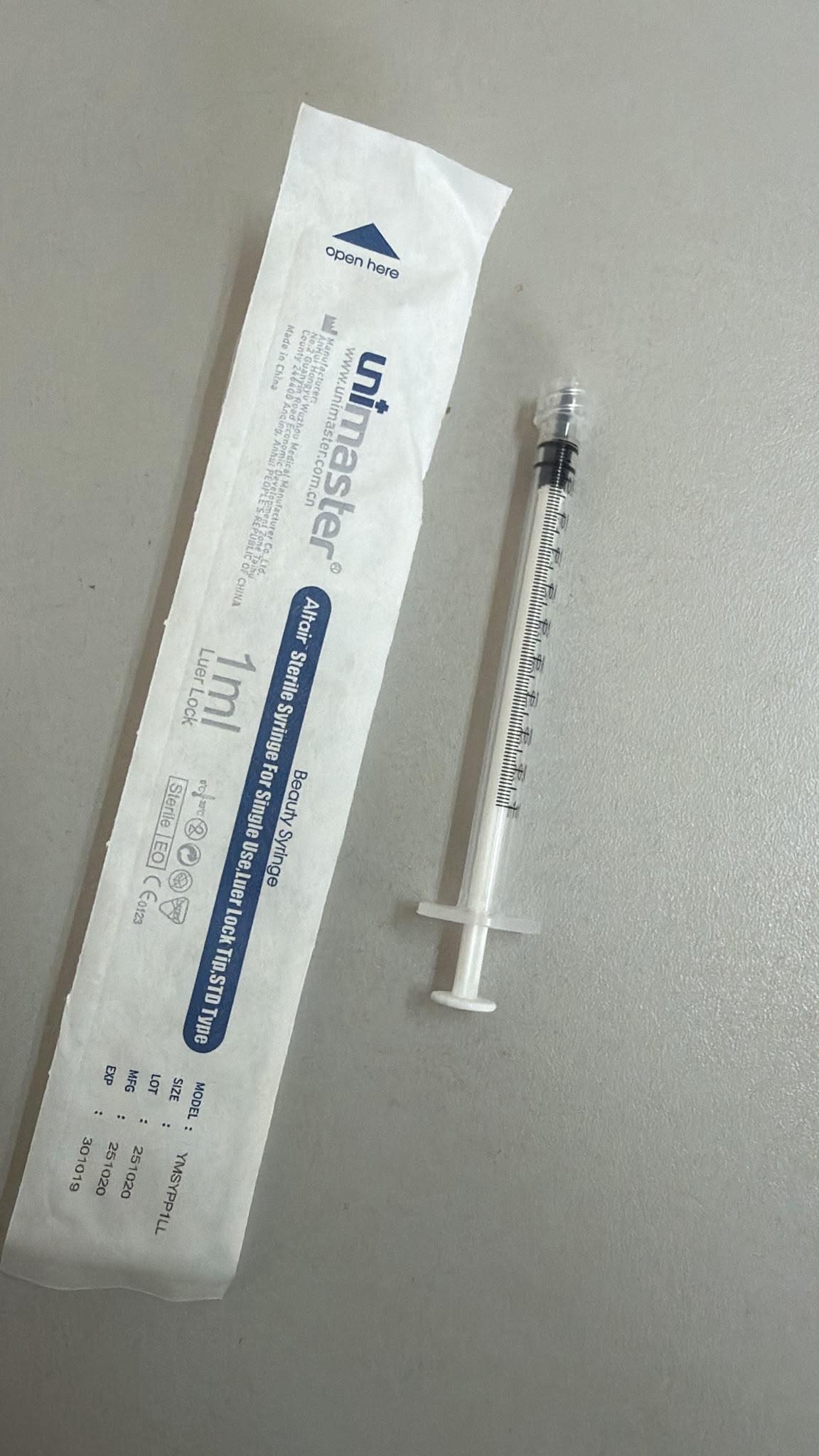 Jeringa Rosca 1ml Luer Lock Caja X100