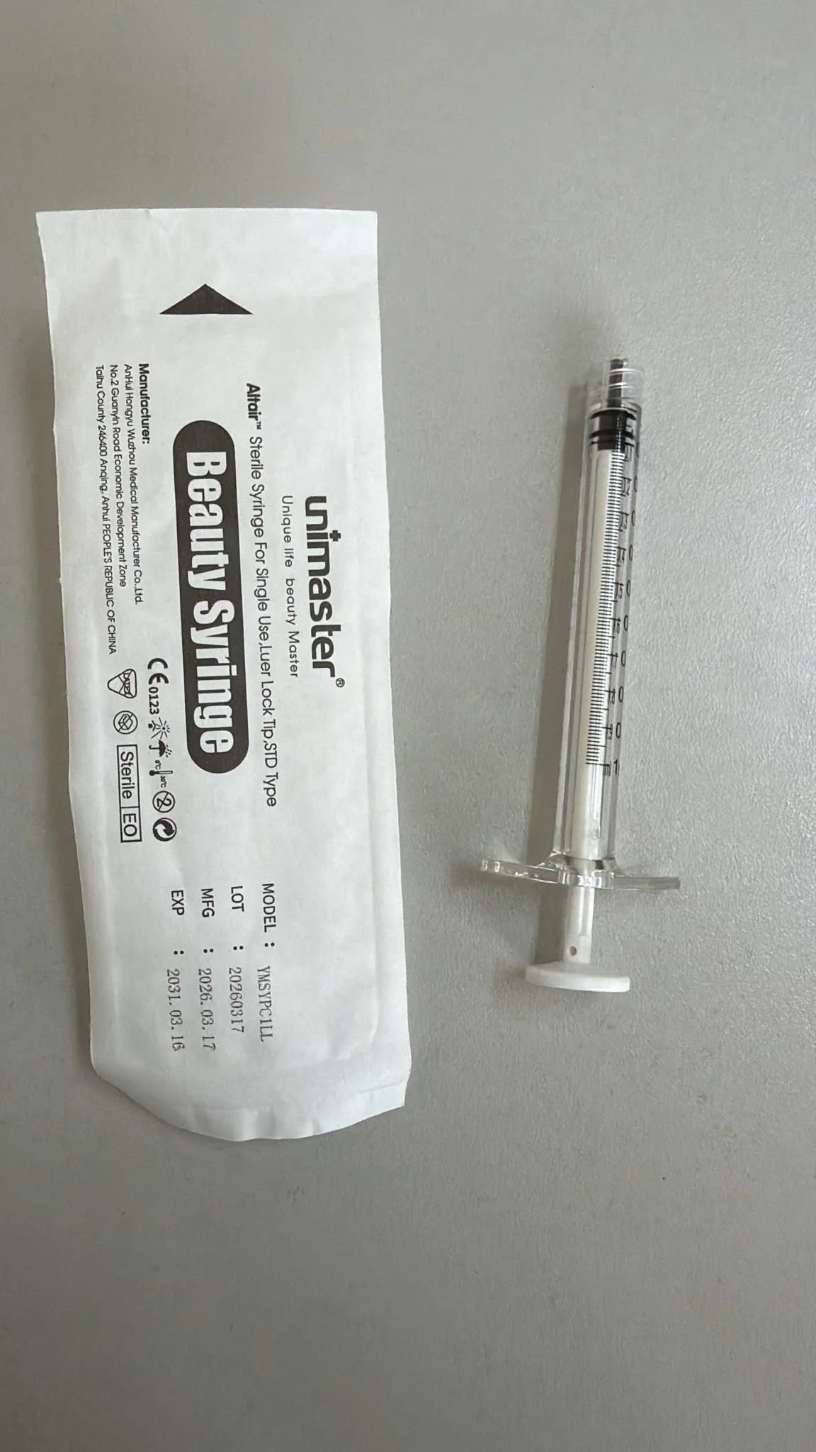 Jeringa Rosca 1ml Alta Calidad Luer Lock Pack x10u