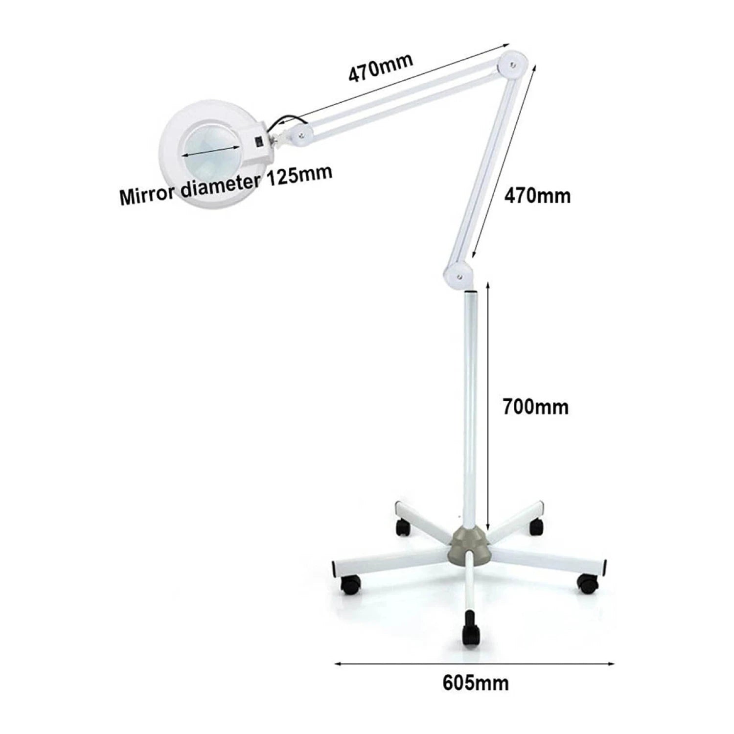 Lampara de pie con lupa