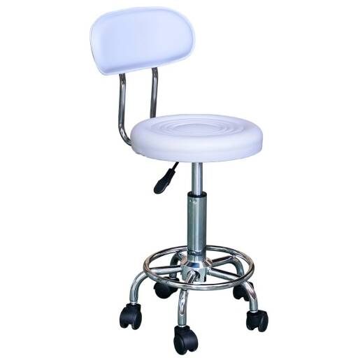 Silla Banqueta Regulable con Ruedas y Respaldo